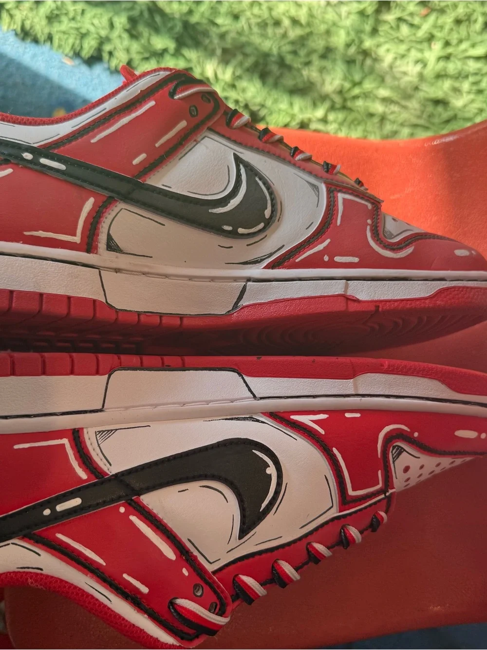 Size 10 - Nike Dunk 2025 Low St. John's, Custom Hand Painted “ CARTOON TIME “